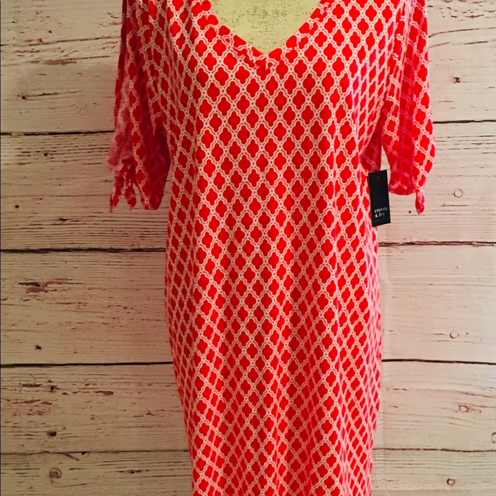 Crown and Ivy orange and white checkered dress